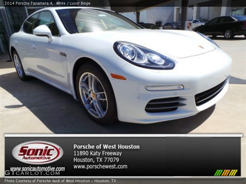 White / Luxor Beige 2014 Porsche Panamera 4