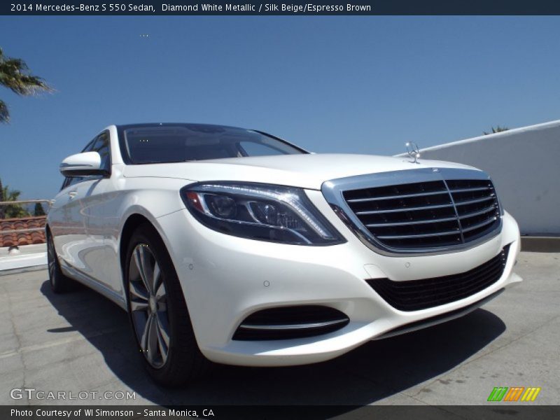 Diamond White Metallic / Silk Beige/Espresso Brown 2014 Mercedes-Benz S 550 Sedan