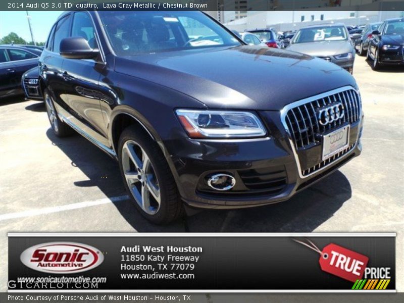 Lava Gray Metallic / Chestnut Brown 2014 Audi Q5 3.0 TDI quattro