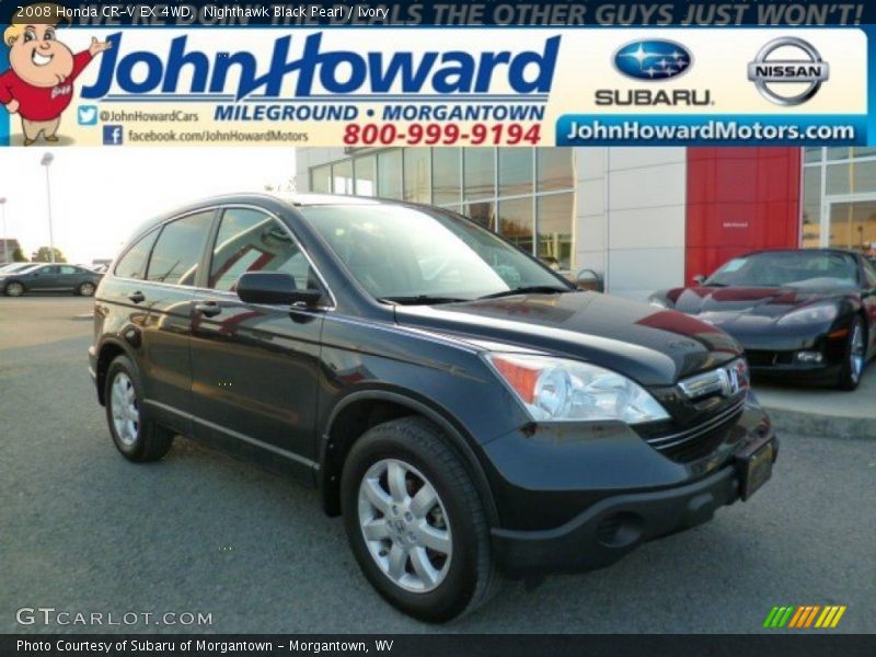 Nighthawk Black Pearl / Ivory 2008 Honda CR-V EX 4WD