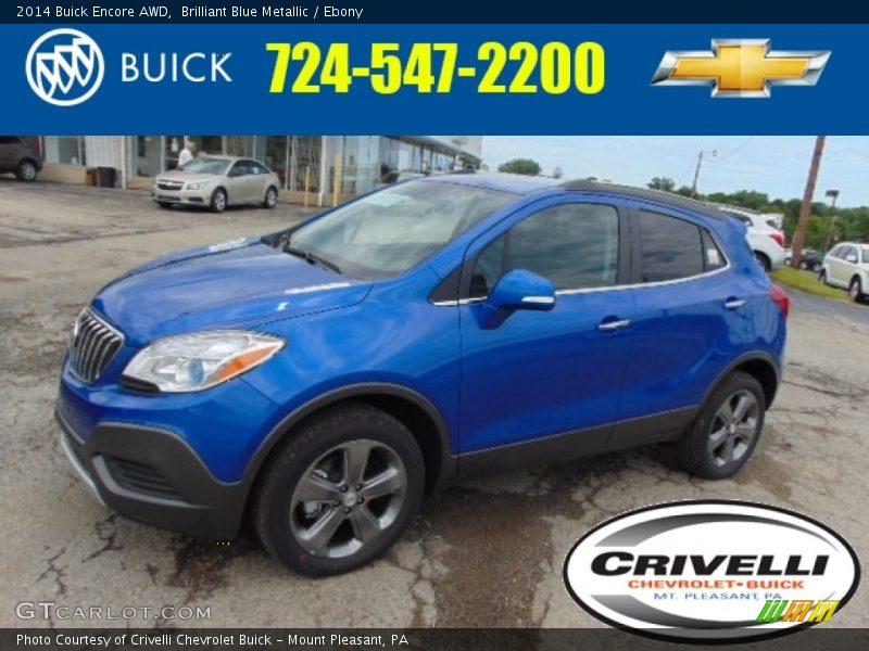 Brilliant Blue Metallic / Ebony 2014 Buick Encore AWD