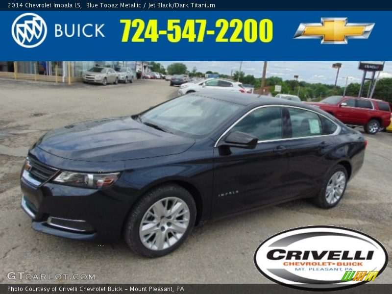 Blue Topaz Metallic / Jet Black/Dark Titanium 2014 Chevrolet Impala LS