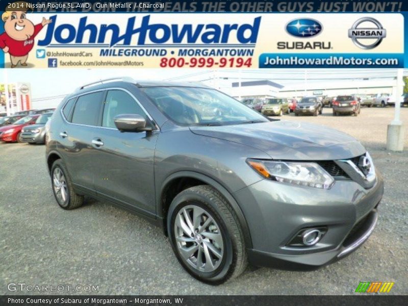 Gun Metallic / Charcoal 2014 Nissan Rogue SL AWD