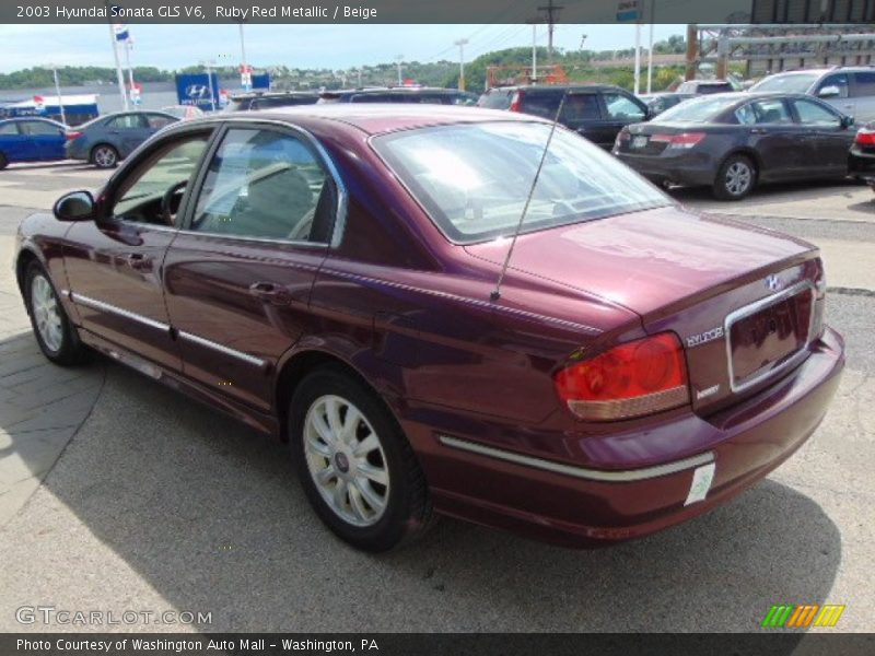 Ruby Red Metallic / Beige 2003 Hyundai Sonata GLS V6