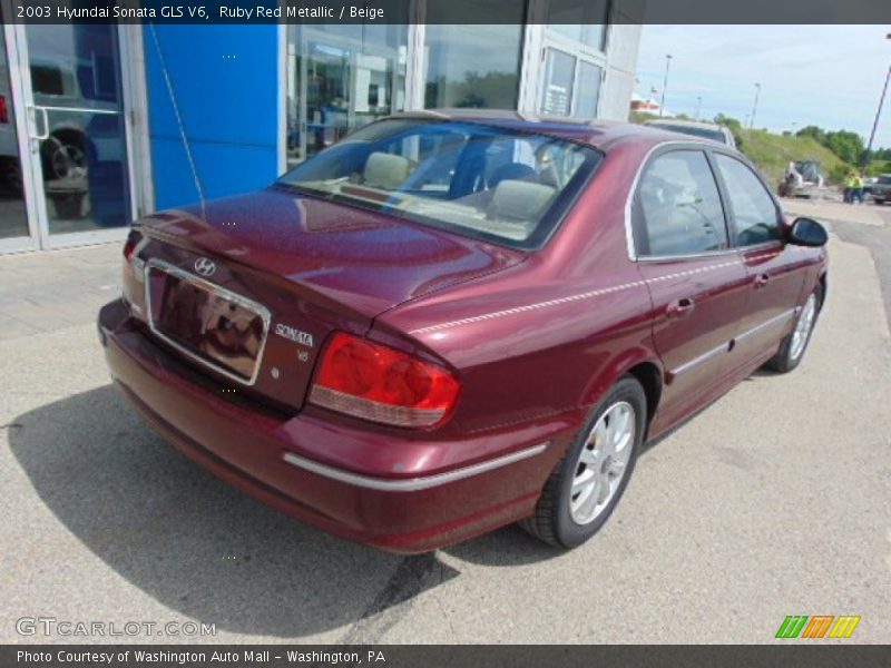 Ruby Red Metallic / Beige 2003 Hyundai Sonata GLS V6