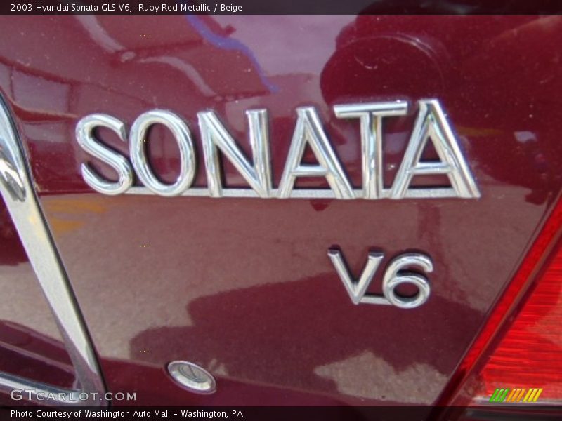 Ruby Red Metallic / Beige 2003 Hyundai Sonata GLS V6