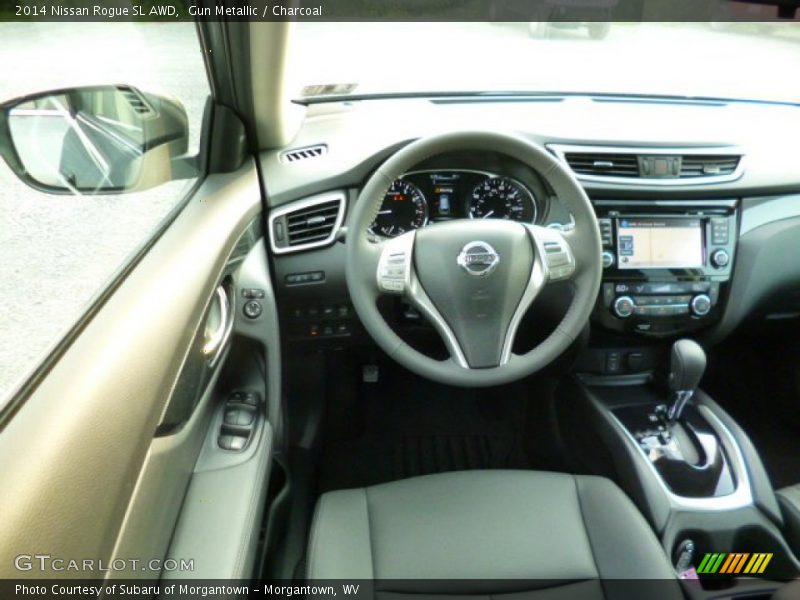 Gun Metallic / Charcoal 2014 Nissan Rogue SL AWD