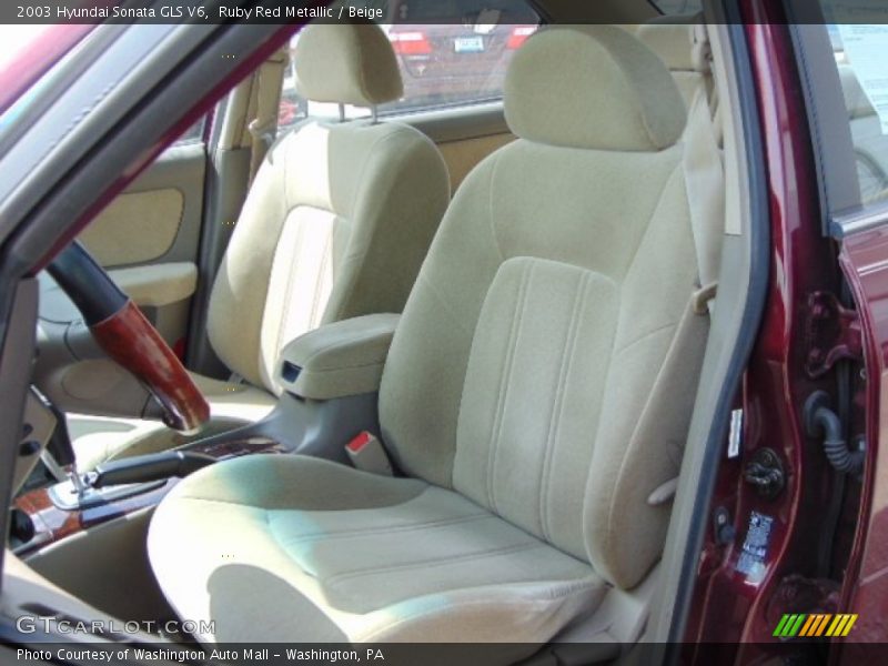 Ruby Red Metallic / Beige 2003 Hyundai Sonata GLS V6