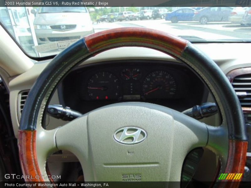 Ruby Red Metallic / Beige 2003 Hyundai Sonata GLS V6