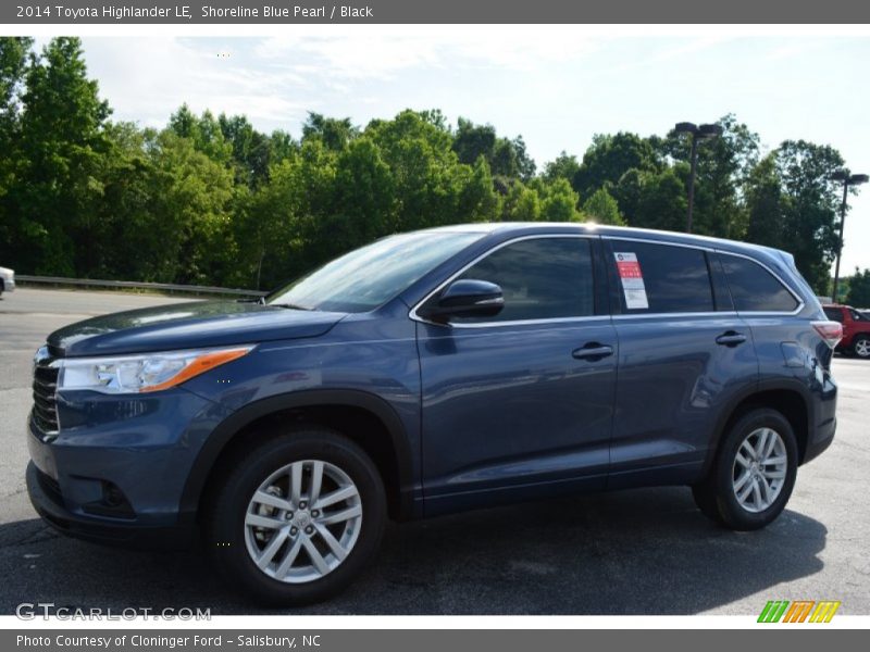 Shoreline Blue Pearl / Black 2014 Toyota Highlander LE