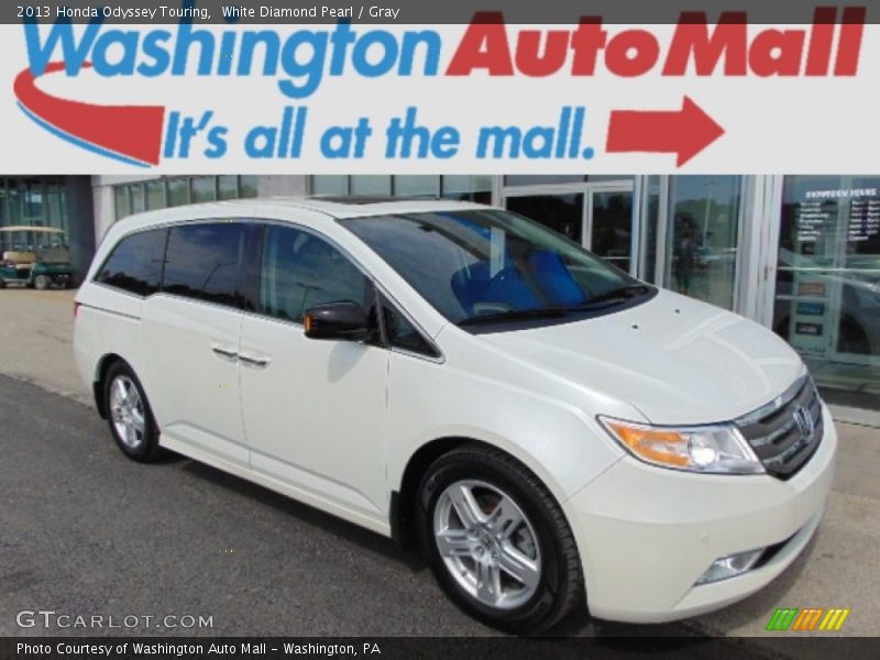 White Diamond Pearl / Gray 2013 Honda Odyssey Touring