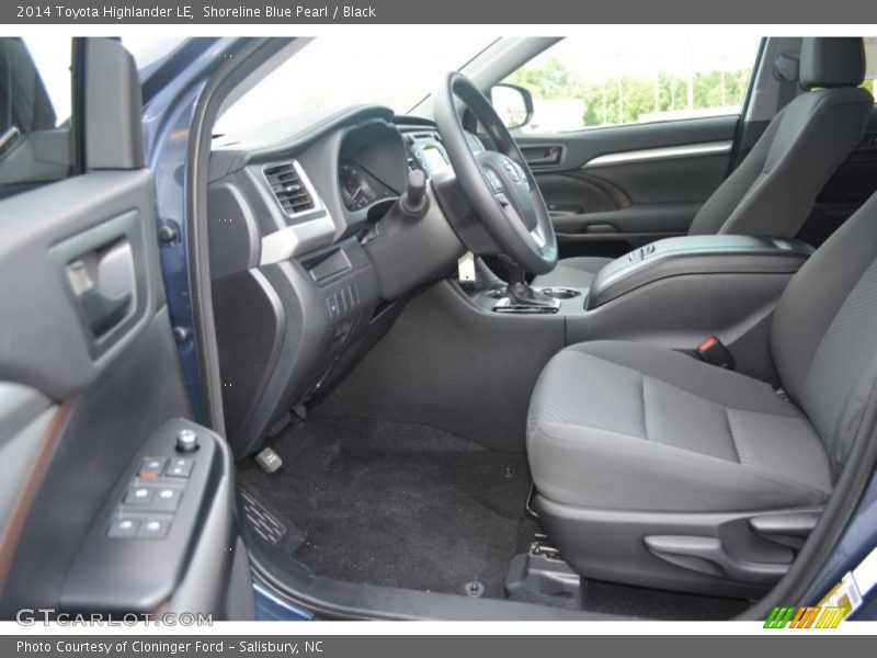 Front Seat of 2014 Highlander LE