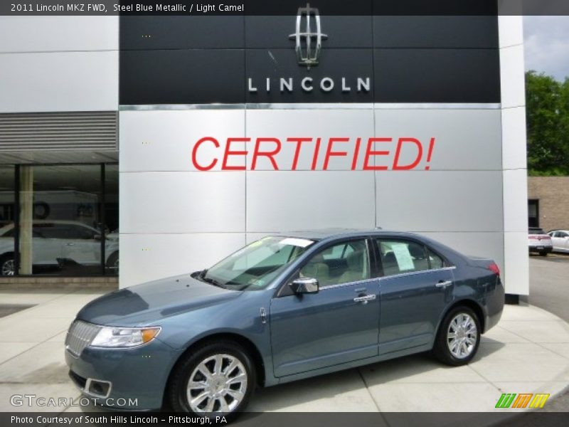 Steel Blue Metallic / Light Camel 2011 Lincoln MKZ FWD