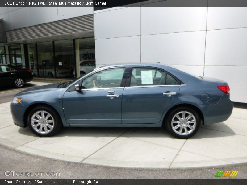 Steel Blue Metallic / Light Camel 2011 Lincoln MKZ FWD