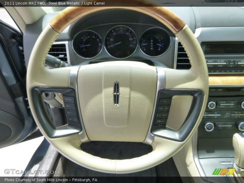 Steel Blue Metallic / Light Camel 2011 Lincoln MKZ FWD