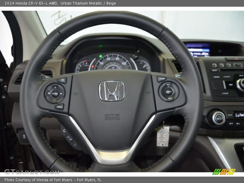 Urban Titanium Metallic / Beige 2014 Honda CR-V EX-L AWD