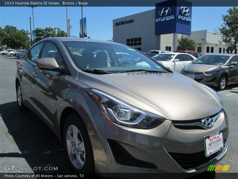 Bronze / Beige 2014 Hyundai Elantra SE Sedan