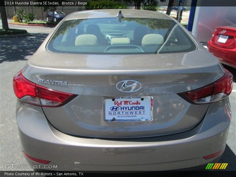 Bronze / Beige 2014 Hyundai Elantra SE Sedan