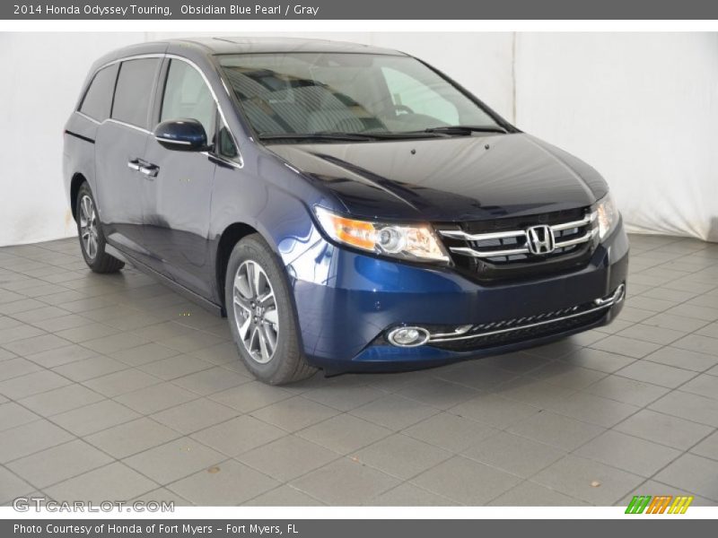 Obsidian Blue Pearl / Gray 2014 Honda Odyssey Touring