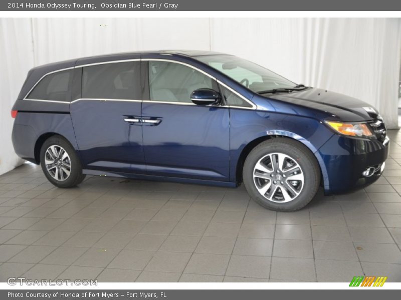 Obsidian Blue Pearl / Gray 2014 Honda Odyssey Touring