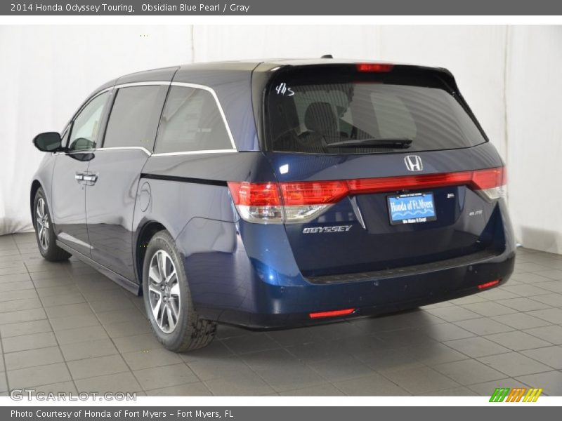 Obsidian Blue Pearl / Gray 2014 Honda Odyssey Touring