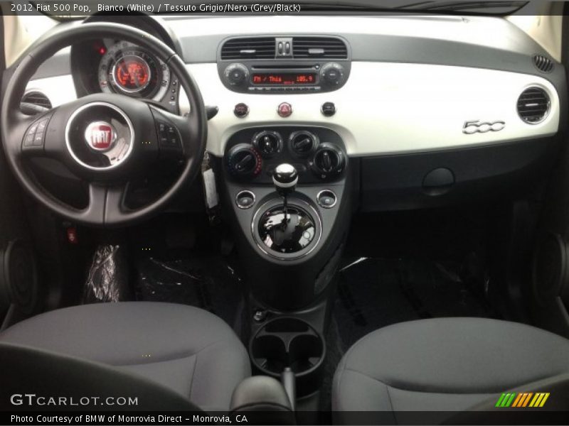 Bianco (White) / Tessuto Grigio/Nero (Grey/Black) 2012 Fiat 500 Pop