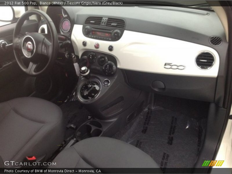 Bianco (White) / Tessuto Grigio/Nero (Grey/Black) 2012 Fiat 500 Pop