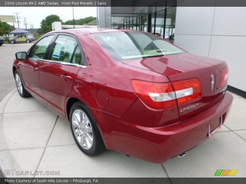 Vivid Red Metallic / Sand 2009 Lincoln MKZ AWD Sedan