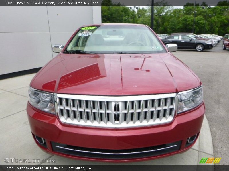 Vivid Red Metallic / Sand 2009 Lincoln MKZ AWD Sedan