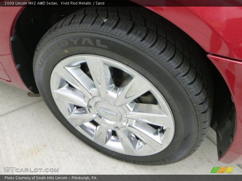 Vivid Red Metallic / Sand 2009 Lincoln MKZ AWD Sedan