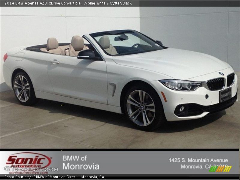 Alpine White / Oyster/Black 2014 BMW 4 Series 428i xDrive Convertible
