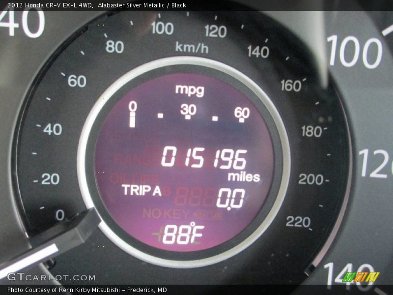 Alabaster Silver Metallic / Black 2012 Honda CR-V EX-L 4WD