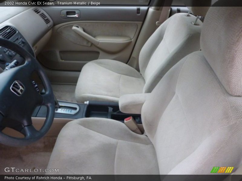 Titanium Metallic / Beige 2002 Honda Civic EX Sedan