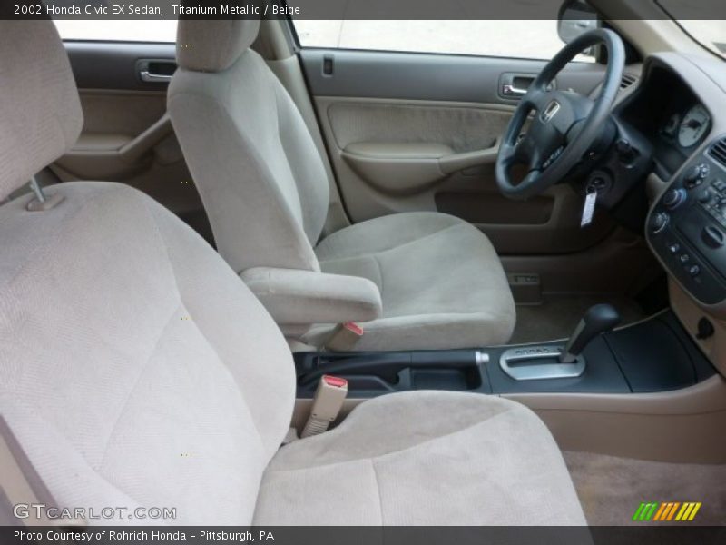 Titanium Metallic / Beige 2002 Honda Civic EX Sedan