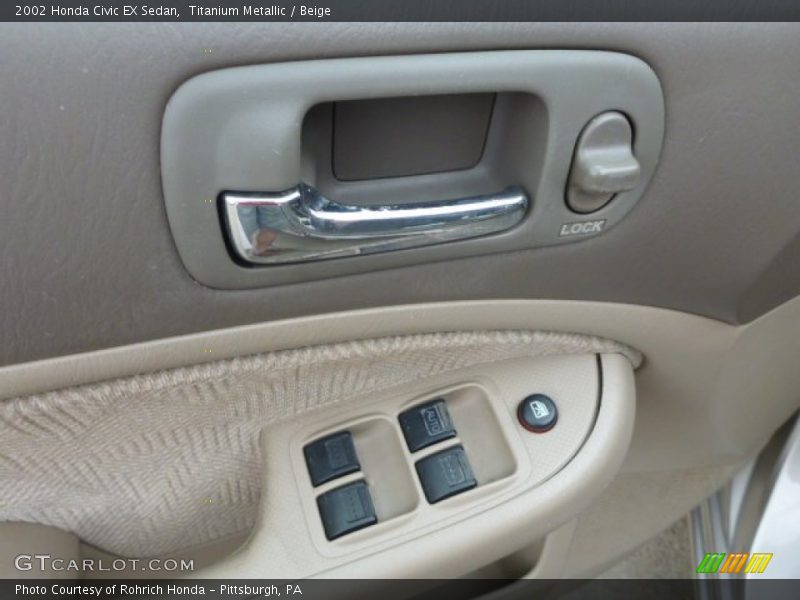 Titanium Metallic / Beige 2002 Honda Civic EX Sedan