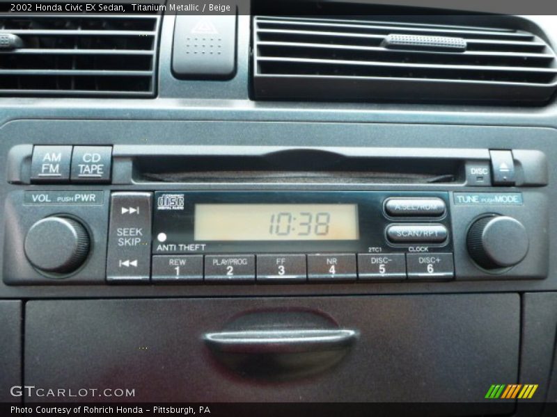 Titanium Metallic / Beige 2002 Honda Civic EX Sedan
