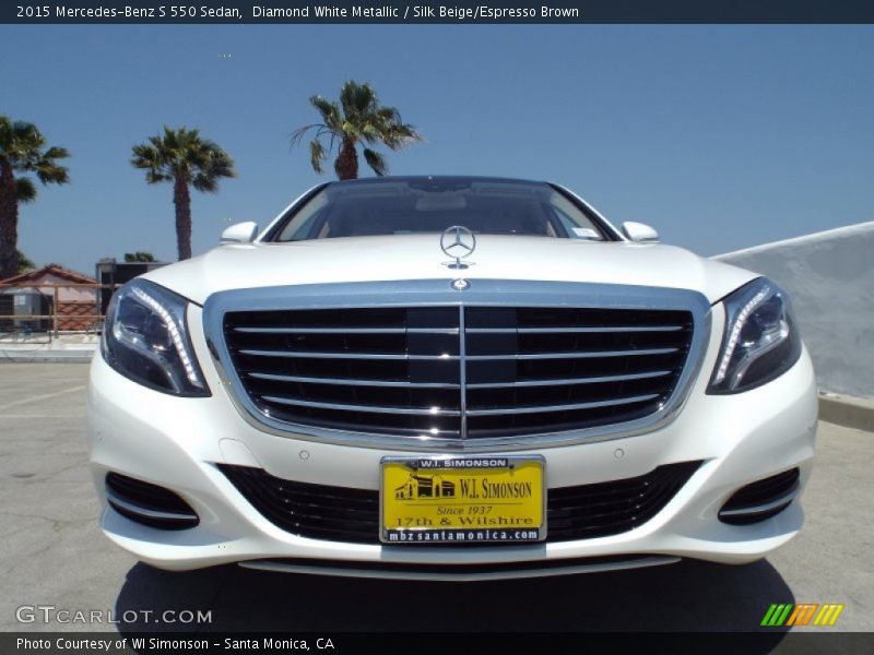Diamond White Metallic / Silk Beige/Espresso Brown 2015 Mercedes-Benz S 550 Sedan