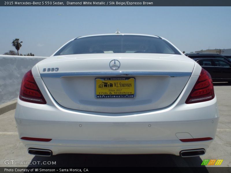 Diamond White Metallic / Silk Beige/Espresso Brown 2015 Mercedes-Benz S 550 Sedan