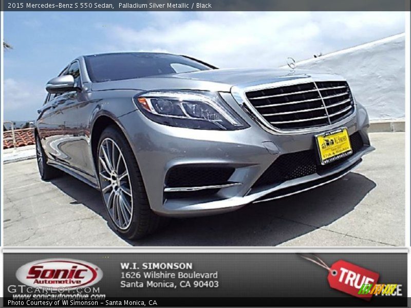 Palladium Silver Metallic / Black 2015 Mercedes-Benz S 550 Sedan