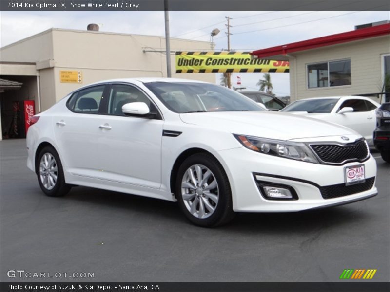 Snow White Pearl / Gray 2014 Kia Optima EX
