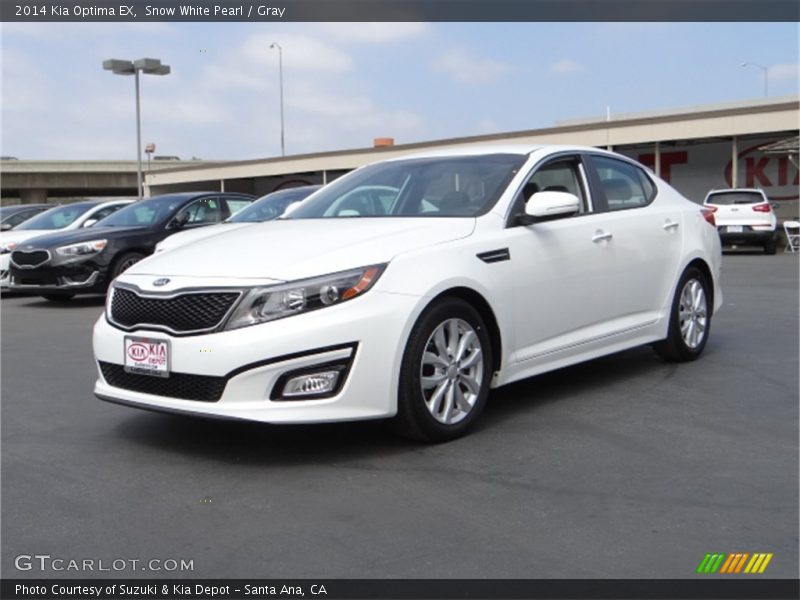 Snow White Pearl / Gray 2014 Kia Optima EX