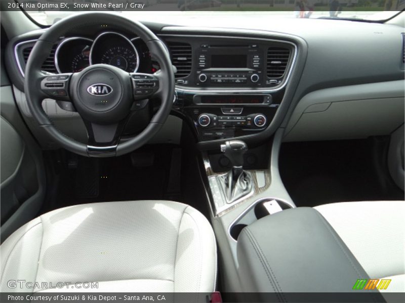 Snow White Pearl / Gray 2014 Kia Optima EX
