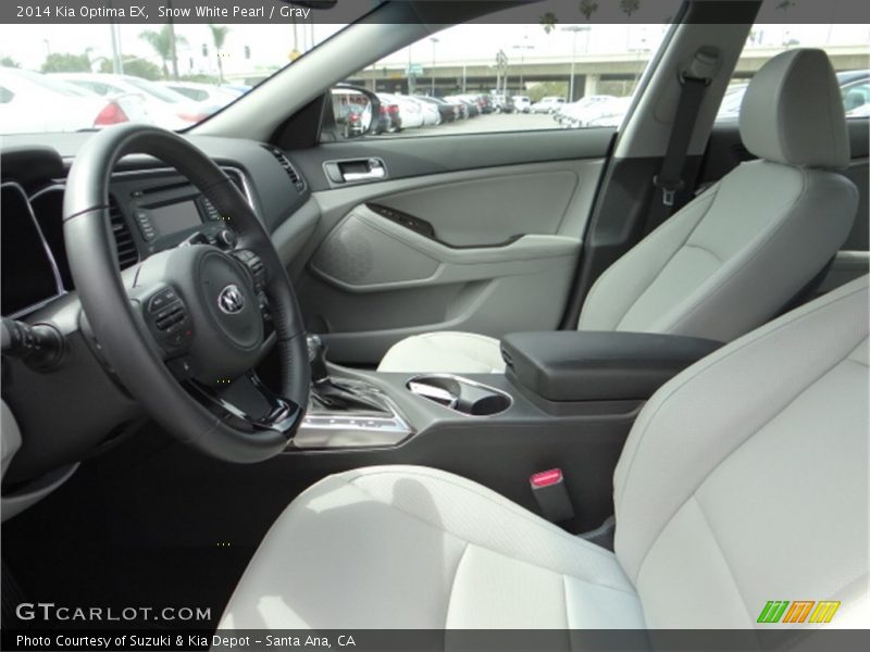 Snow White Pearl / Gray 2014 Kia Optima EX