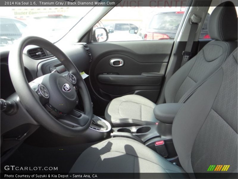 Titanium Gray / Black Diamond Woven Cloth 2014 Kia Soul 1.6