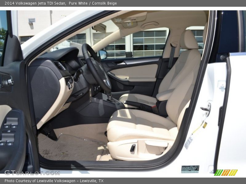 Pure White / Cornsilk Beige 2014 Volkswagen Jetta TDI Sedan