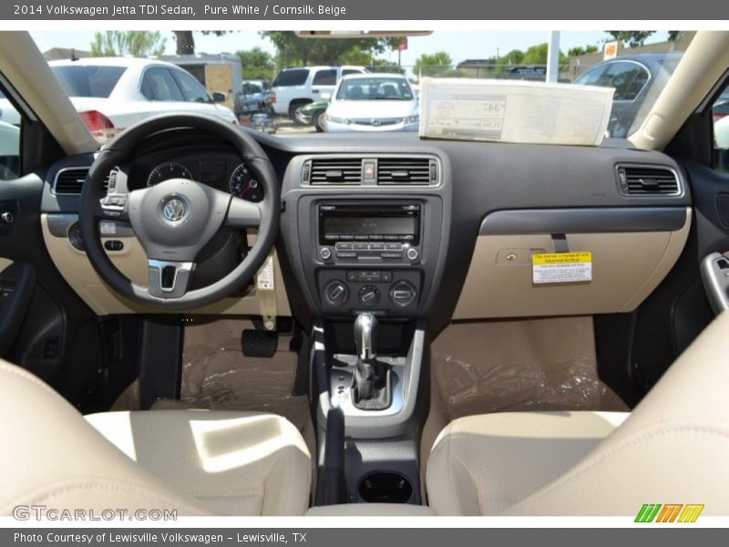Pure White / Cornsilk Beige 2014 Volkswagen Jetta TDI Sedan