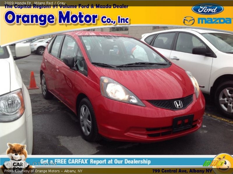 Milano Red / Gray 2009 Honda Fit