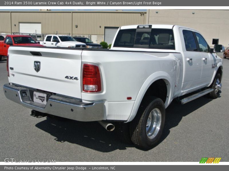 Bright White / Canyon Brown/Light Frost Beige 2014 Ram 3500 Laramie Crew Cab 4x4 Dually
