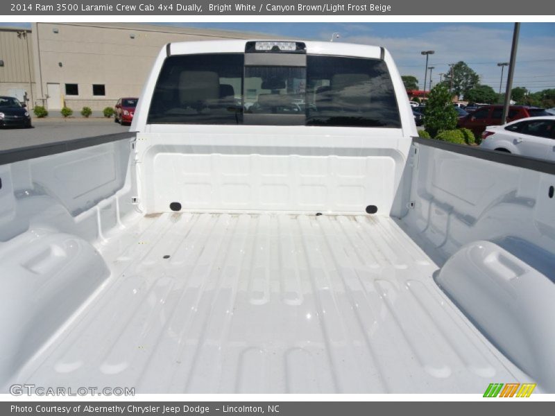 Bright White / Canyon Brown/Light Frost Beige 2014 Ram 3500 Laramie Crew Cab 4x4 Dually