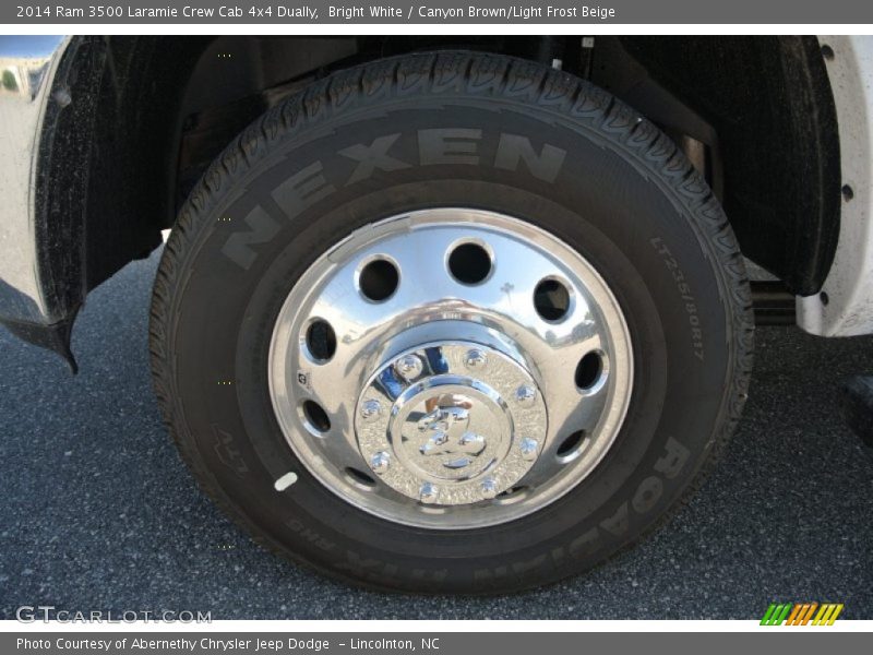 Bright White / Canyon Brown/Light Frost Beige 2014 Ram 3500 Laramie Crew Cab 4x4 Dually
